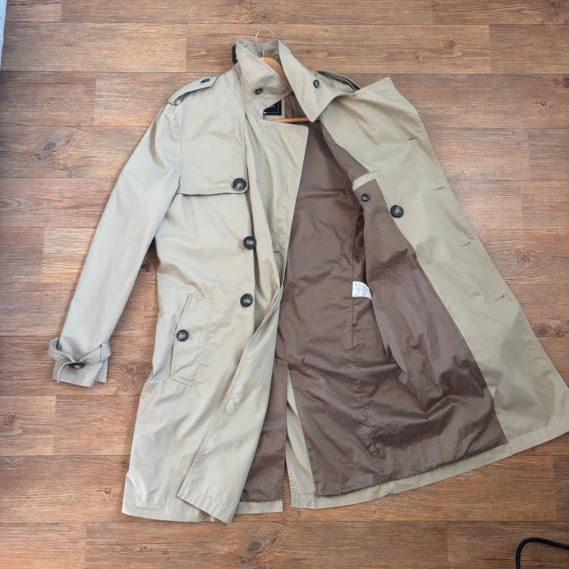 라코스테 105 캐주얼 트렌치 코트 베이지 더블 벨트 없음 상품이미지2