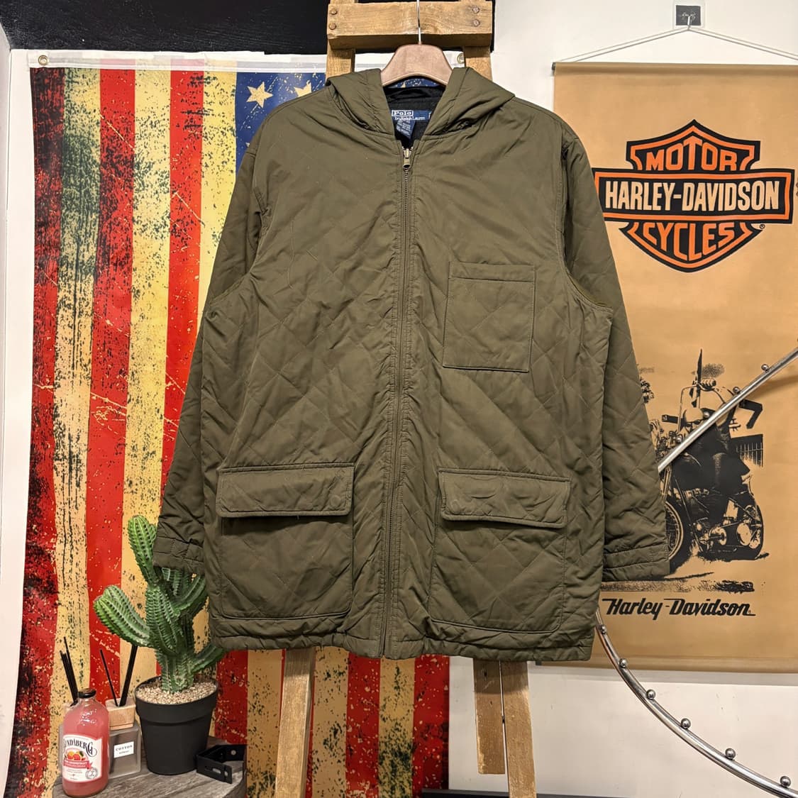 폴로 랄프로렌 퀼팅 플리스 안감 후드 필드자켓 N68 상품이미지1