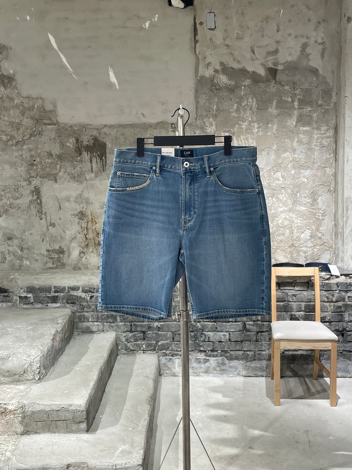 리 101+ 연청 레귤러 데님 쇼츠 상품이미지1