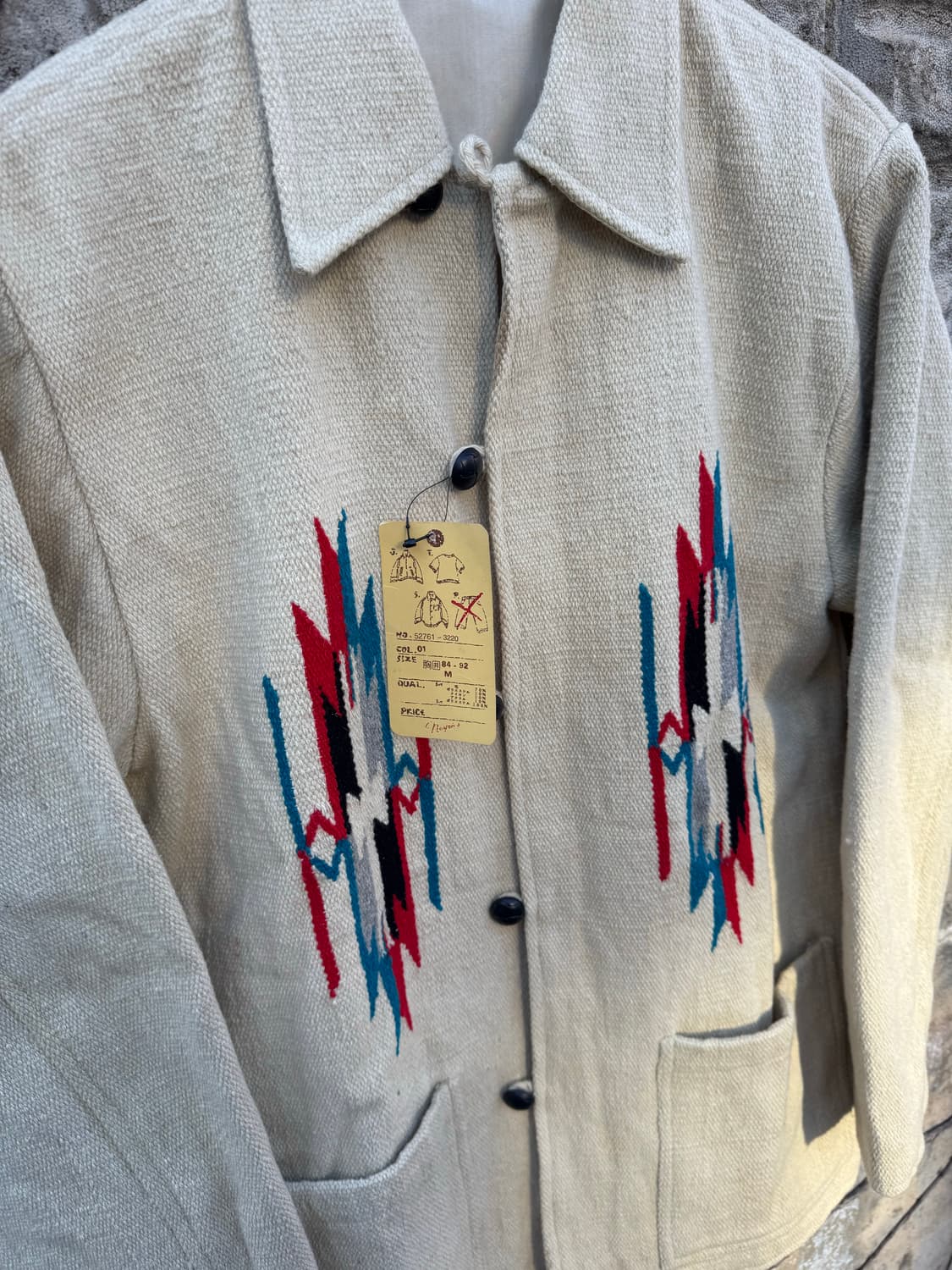 90s neyries 핸드 우븐 울 네이티브 오르테가 치마요 자켓 상품이미지5