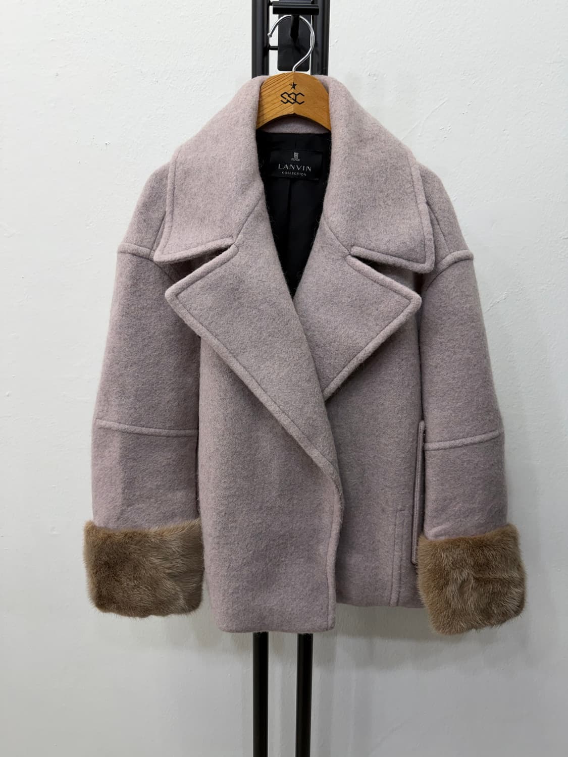 정품) 랑방 컬렉션 한섬 밍크퍼프 소매 코트 82 상품이미지1