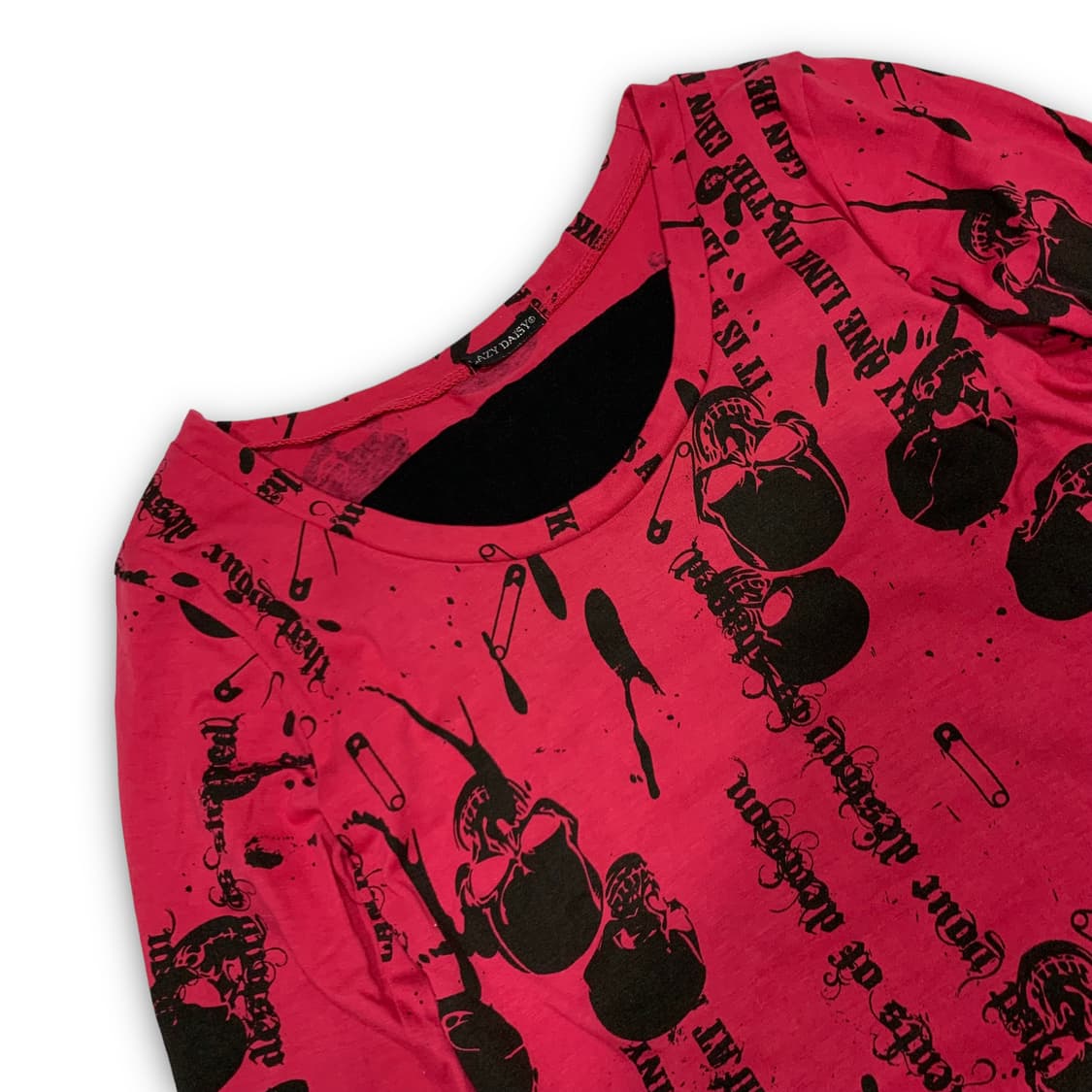 LAZY 펑크 스컬 핀 블러드 아트 롱 슬리브 상품이미지2