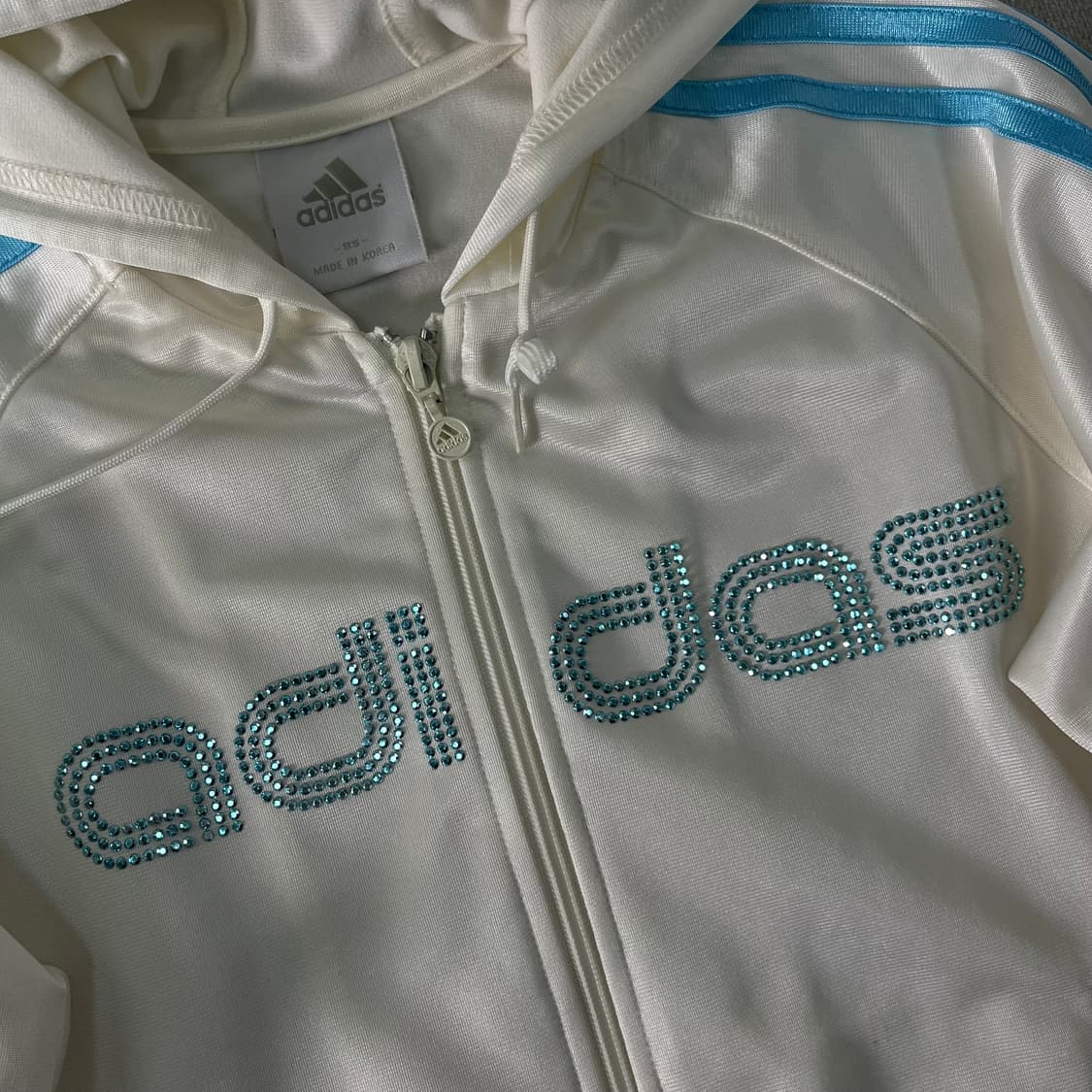 90 아디다스 y2k 큐빅 화이트 트랙탑져지  상품이미지2