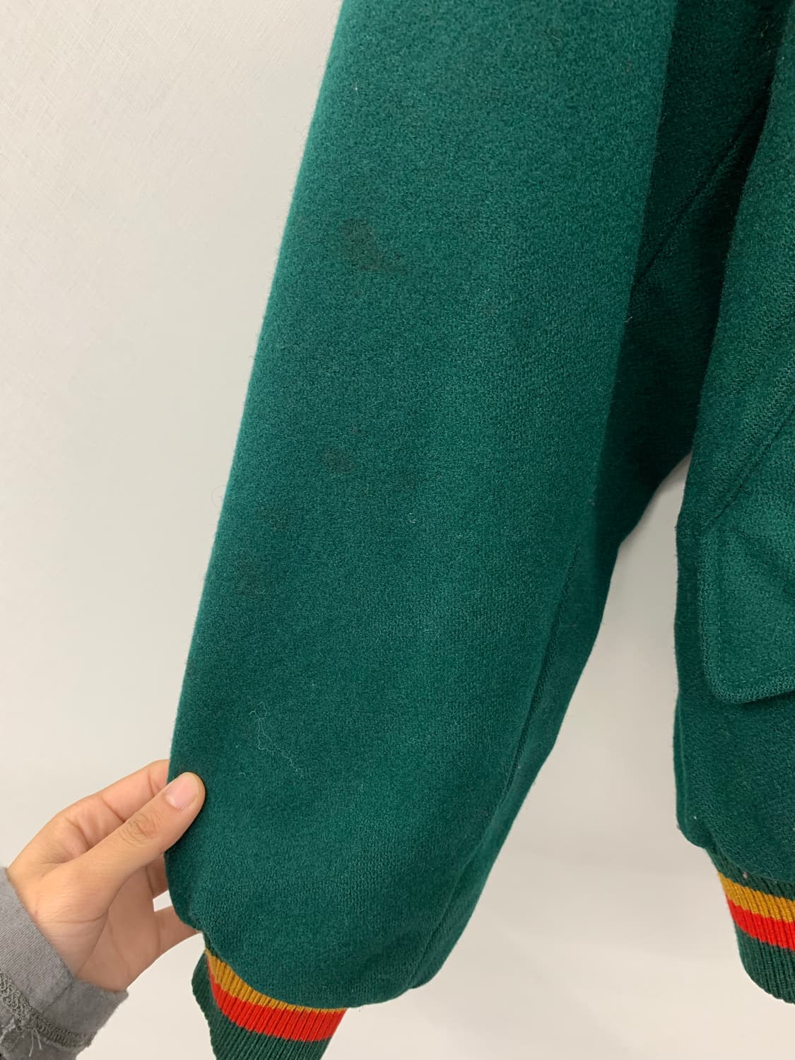 체크 후드 90s 패치 울봄버 상품이미지7