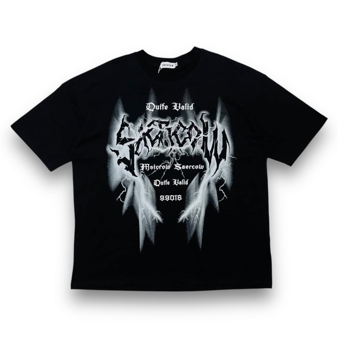 SAERCOW 서브컬쳐 펑크 썬더 이니셜 반팔 티셔츠 상품이미지1