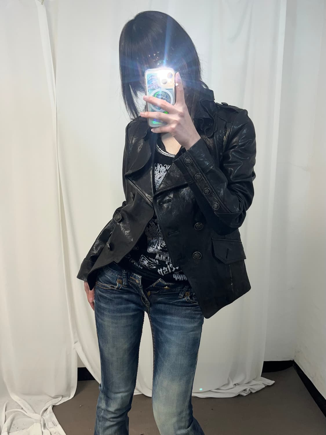 블랙 리얼 레더 나폴레옹 자켓  상품이미지3