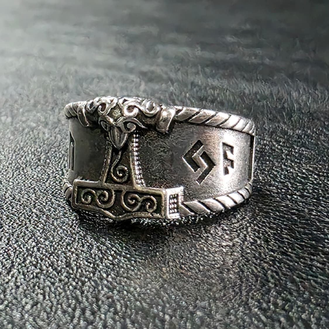 Vorn 실버 남자 엔틱 빈티지 명품 고대 룬 바이킹 반지 상품이미지3