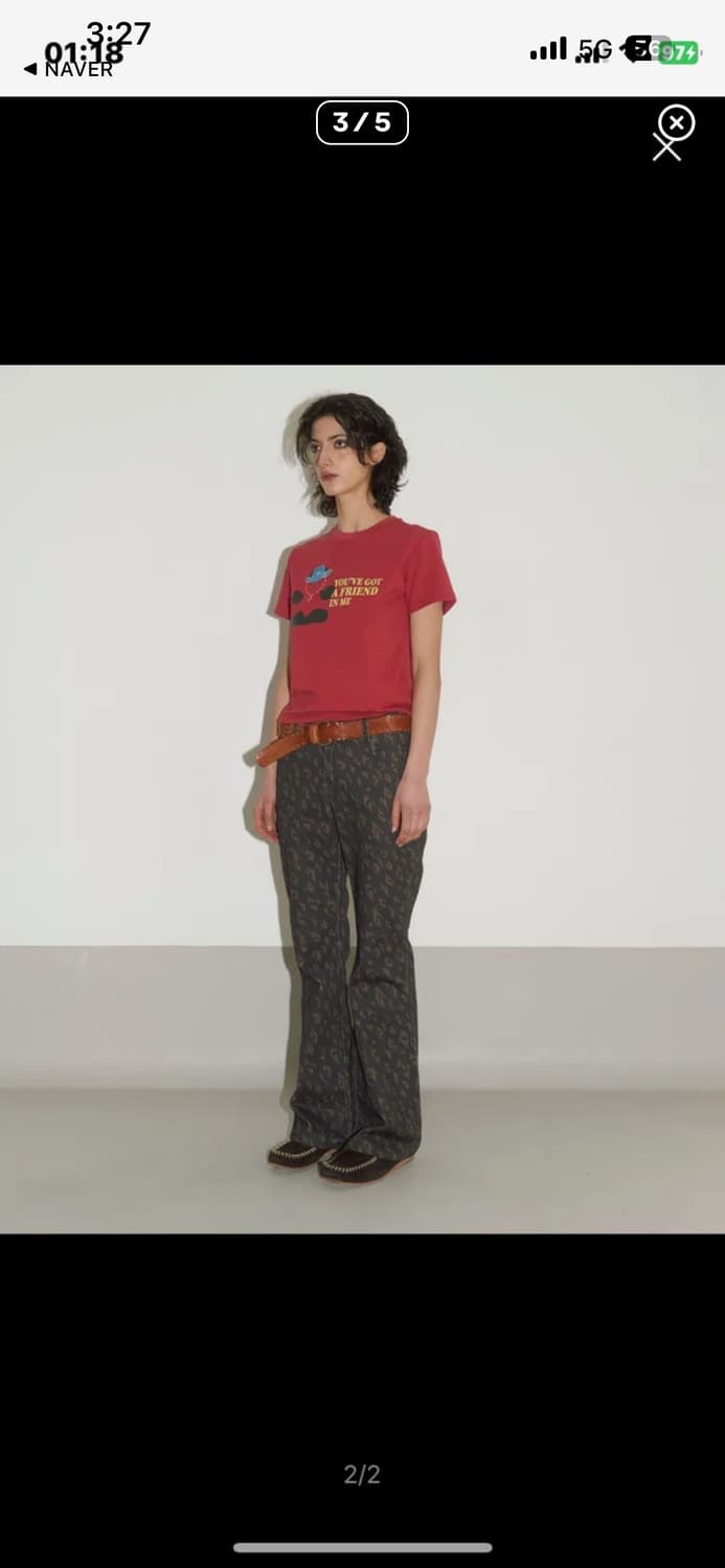 택ㅇ새상품) 헤레틱 레오파드 부츠컷 팬츠 브라운 상품이미지1