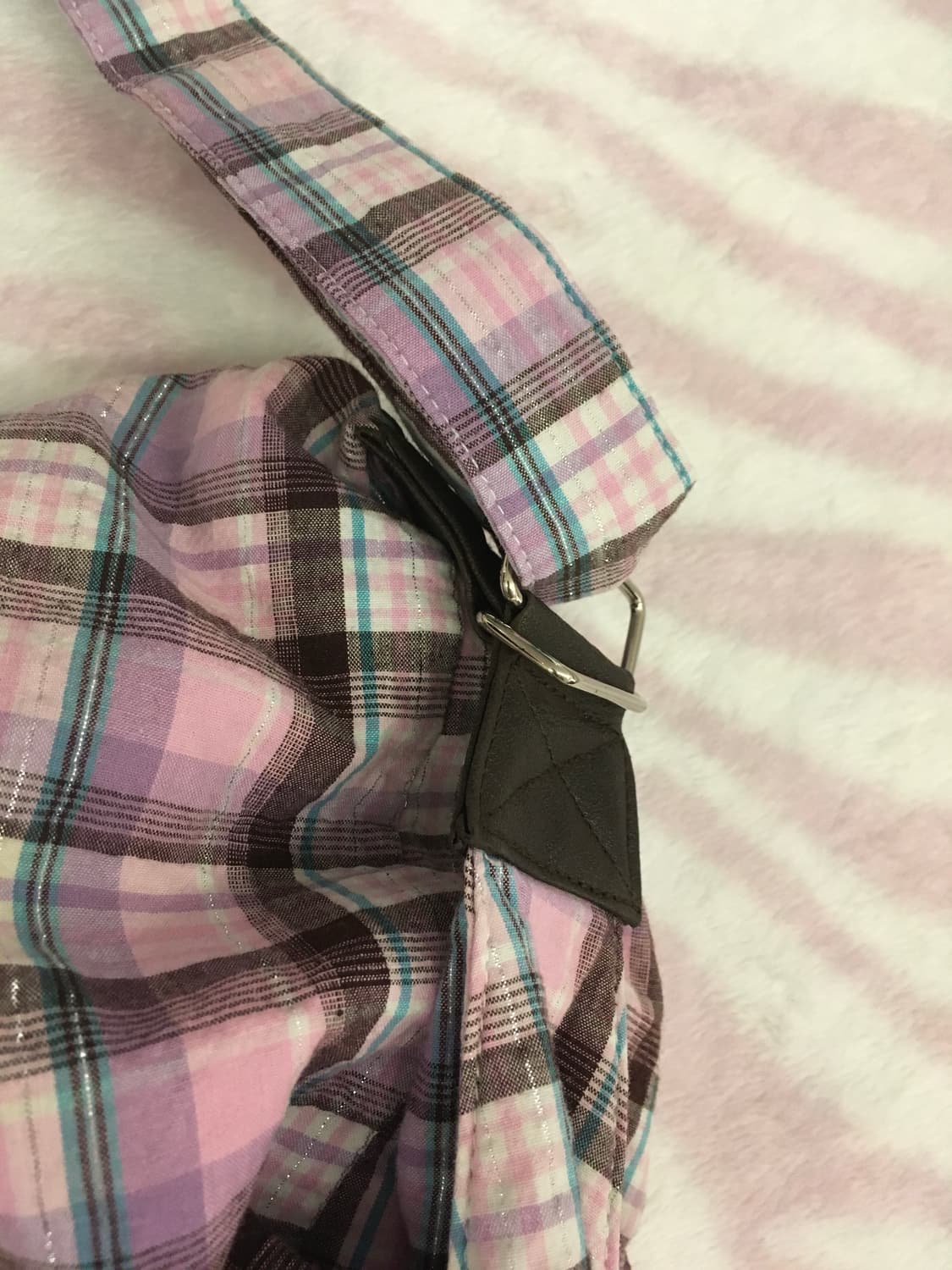 헤이세이 보부상 포켓 숄더백 라떼갸루 모리걸 보라 타탄체크 갸루 상품이미지8