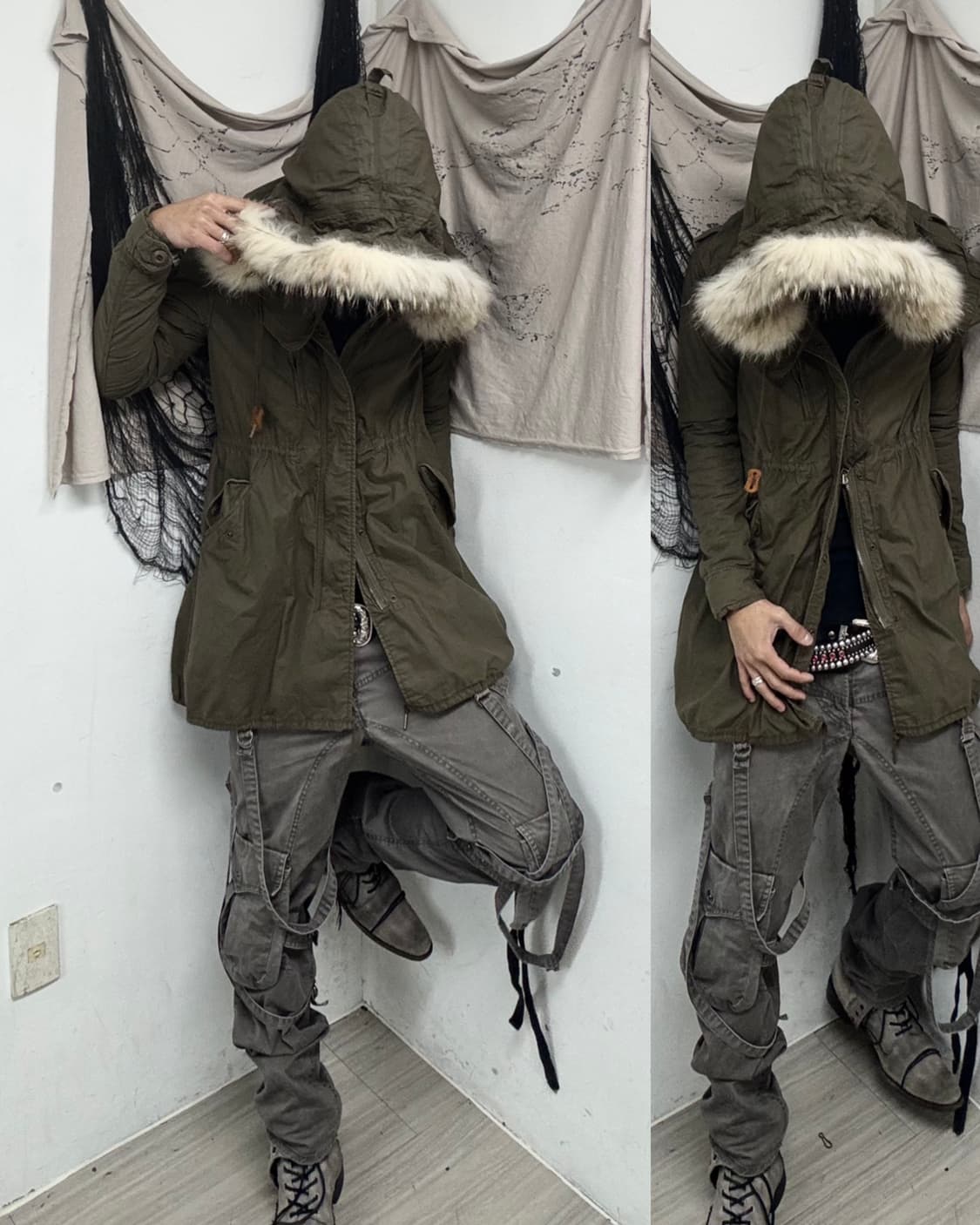 [2000s G.O.A] Archive Grunge Raccoon Fur 상품이미지1