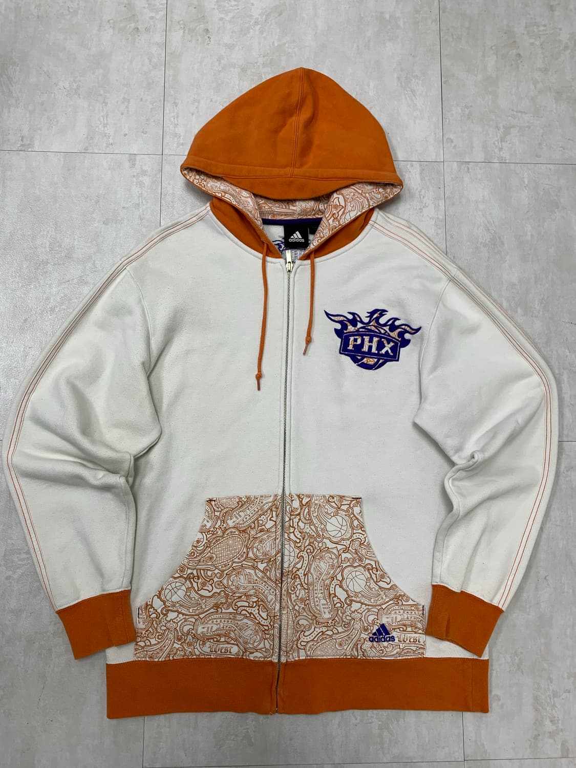 아디다스 화이트 배색 후드집업 #135 상품이미지1