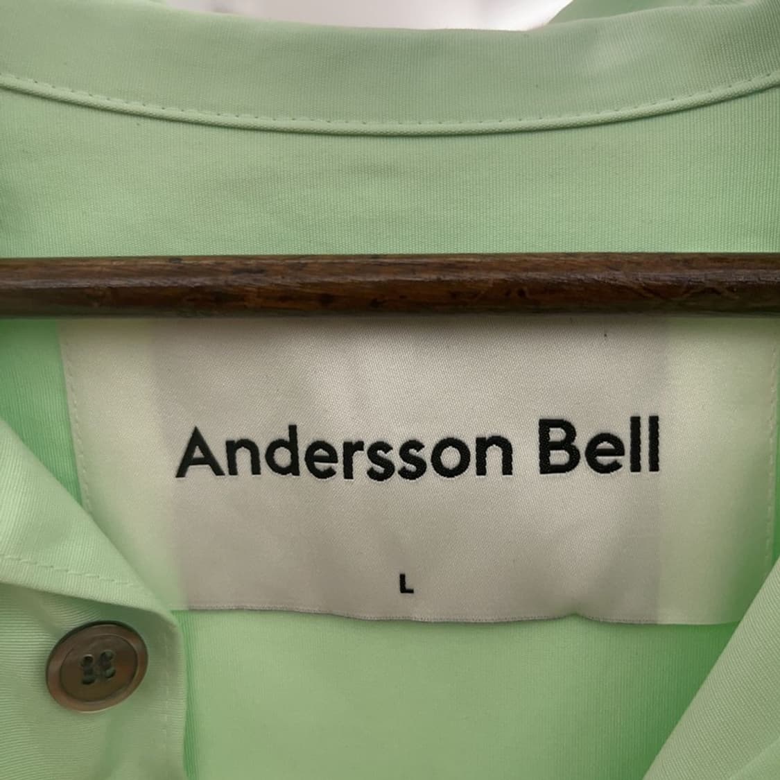 앤더슨벨 레트로 언발란스 피스타치오 그린 포켓 셔츠 L C09669 상품이미지5
