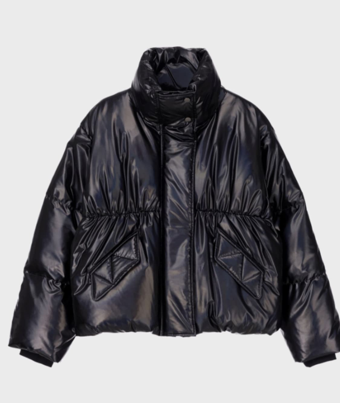 쥬시쥬디 페이크 레더 다운 숏패딩 상품이미지1