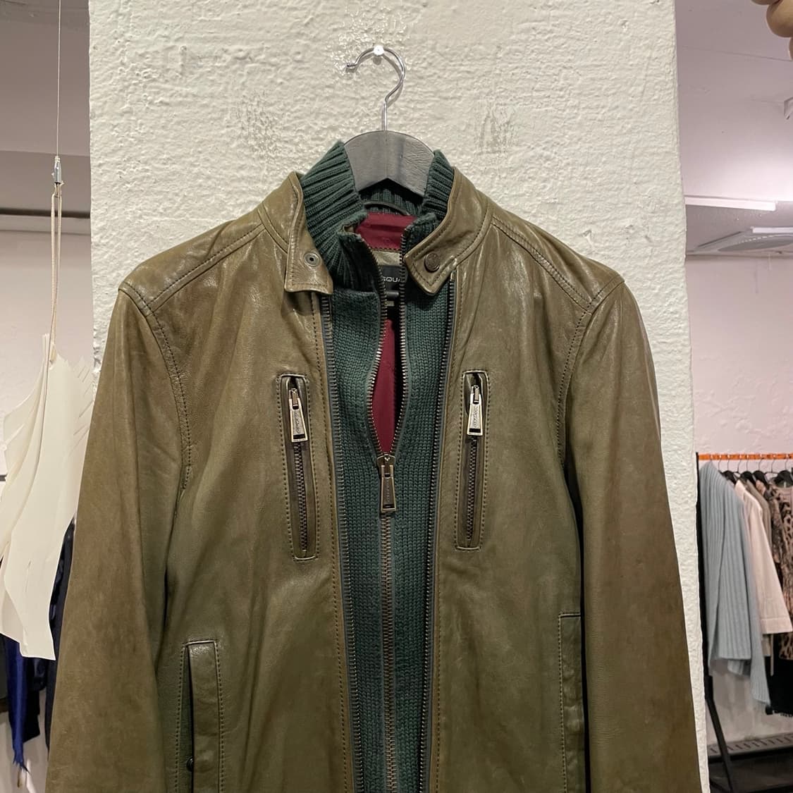 디스퀘어드2 레이어드 레더 자켓 상품이미지2