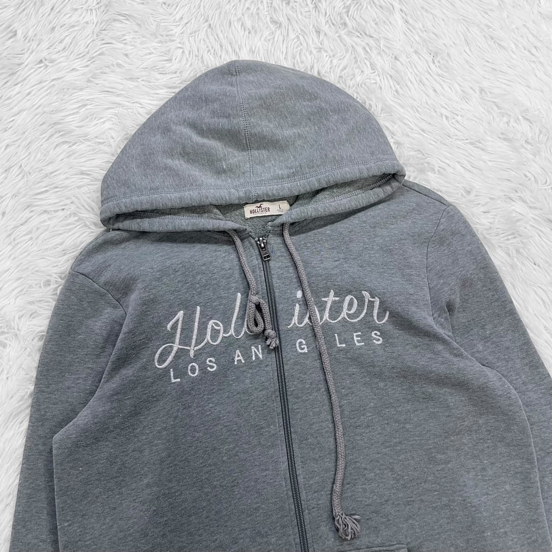 홀리스터 스펠 로고 후드집업 그레이 상품이미지3