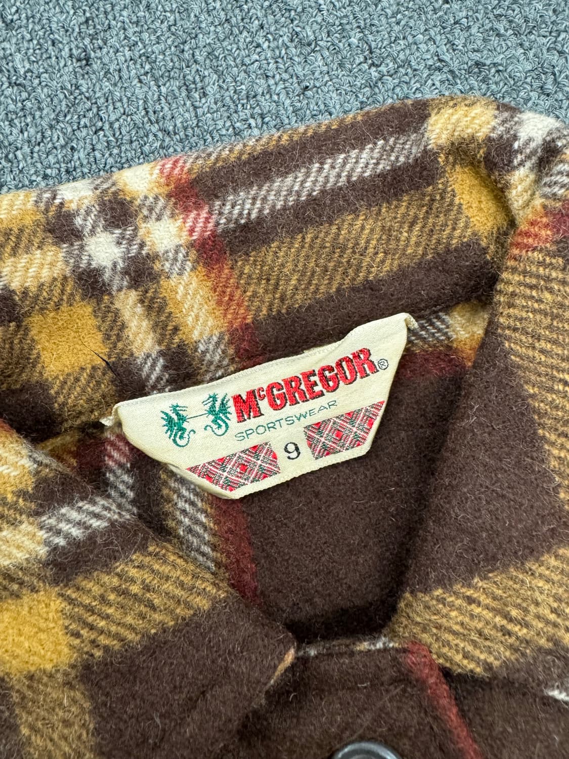 9)맥그리거 빈티지 여성 브라운 체크패턴 울 숏 코트 상품이미지3