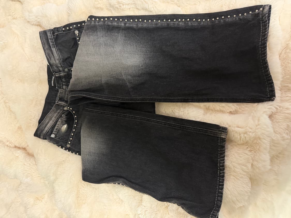배드블러드 스터드 블랙 데님 팬츠 xs 상품이미지3
