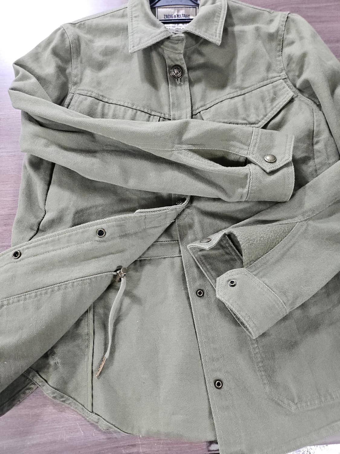 자딕앤볼테르 태클 린넨-블랜드 셔츠 카키 M 상품이미지4