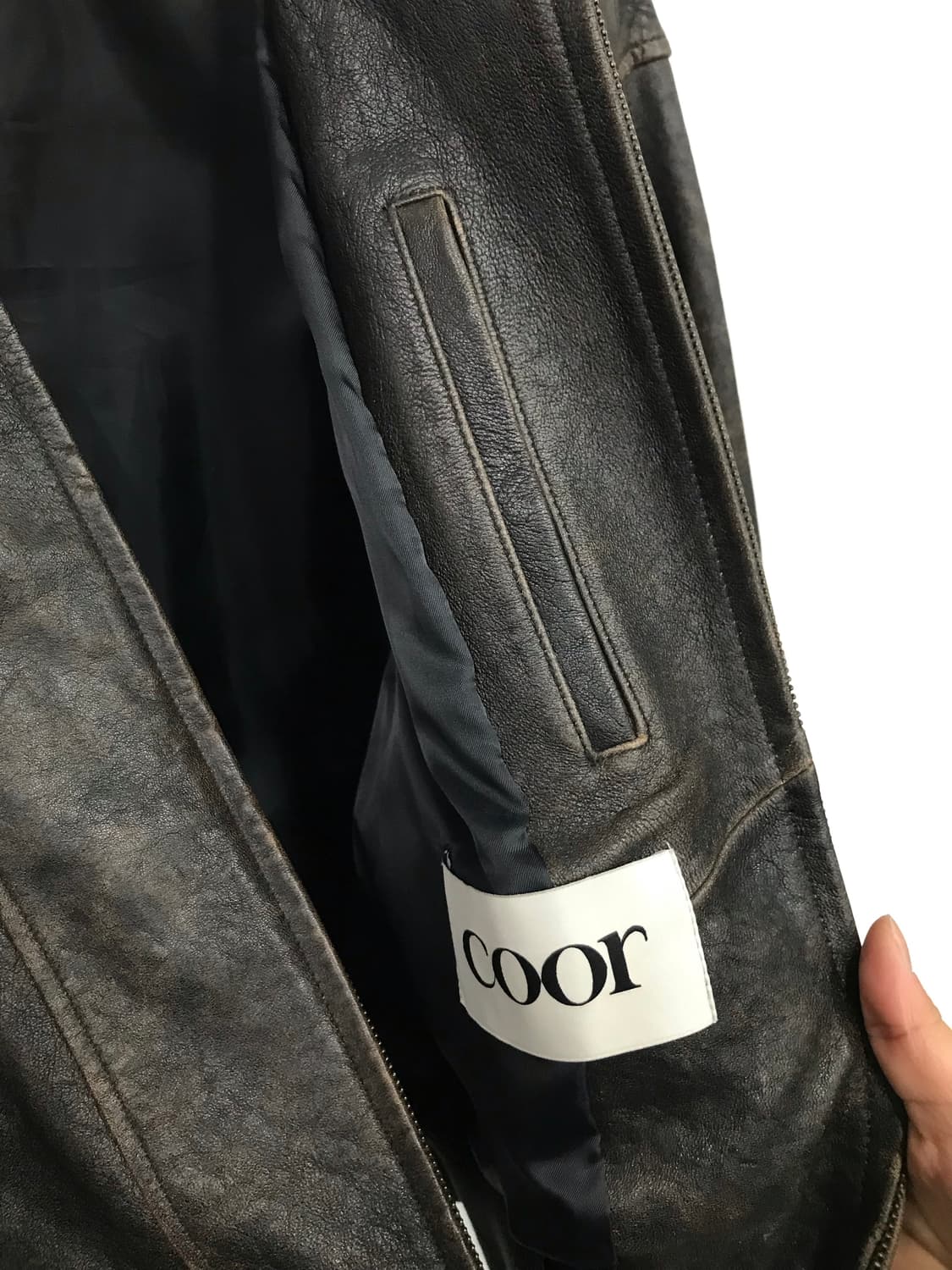 디스트레스 믹스드 레더점퍼 상품이미지4