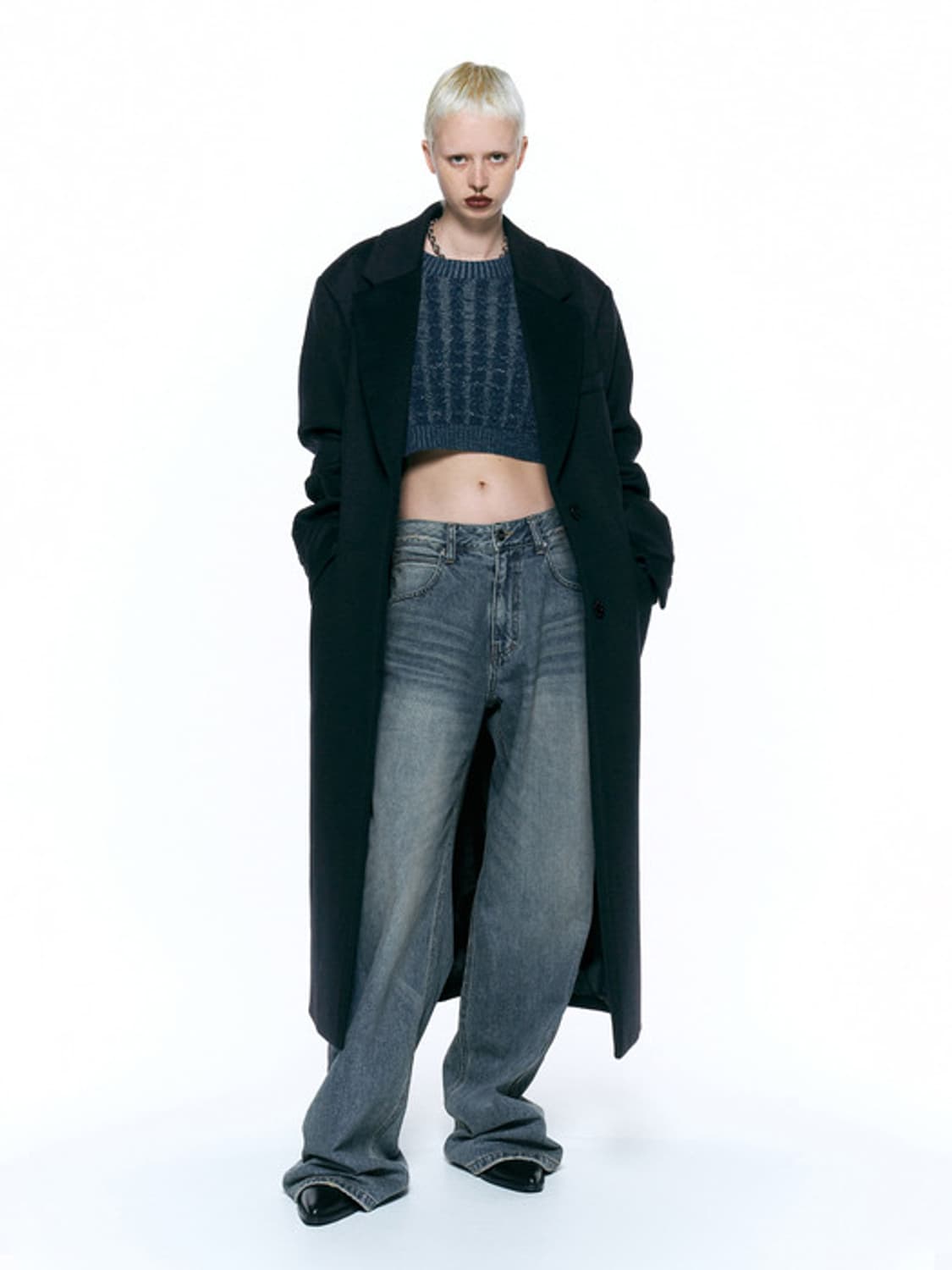 인사일런스우먼 캐시미어 터킹 싱글코트 상품이미지3