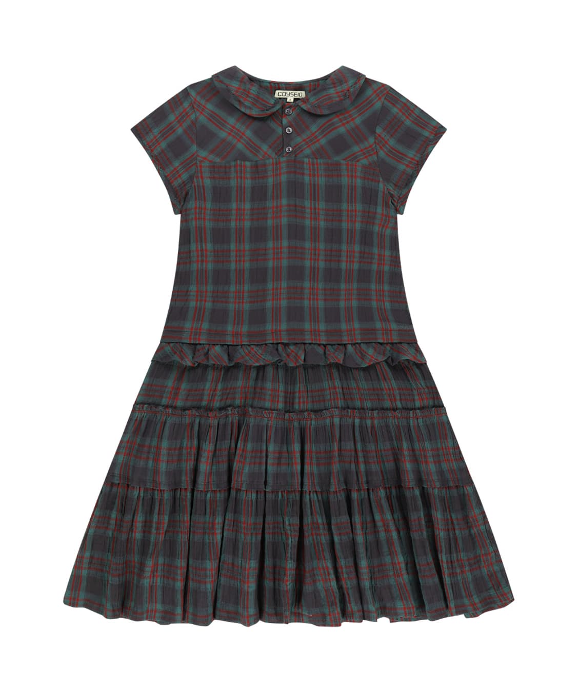 Coyseio Raw edge check onepiece (purple) 상품이미지1