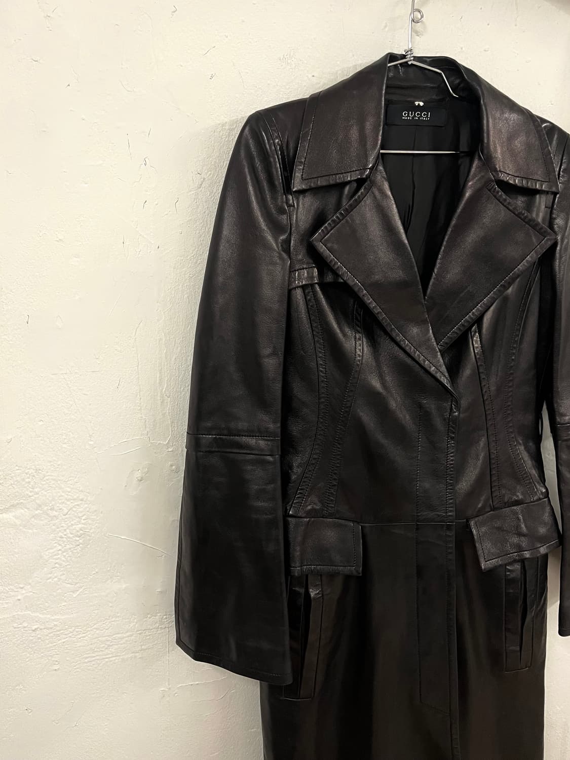 구찌 톰포드 2004 램스킨 레더 롱코트 상품이미지4