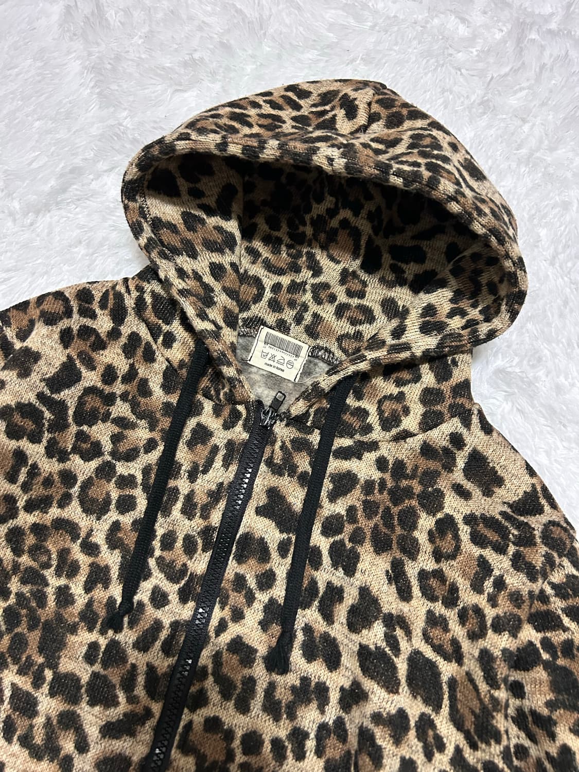 leopard y2k hood zip-up 상품이미지3