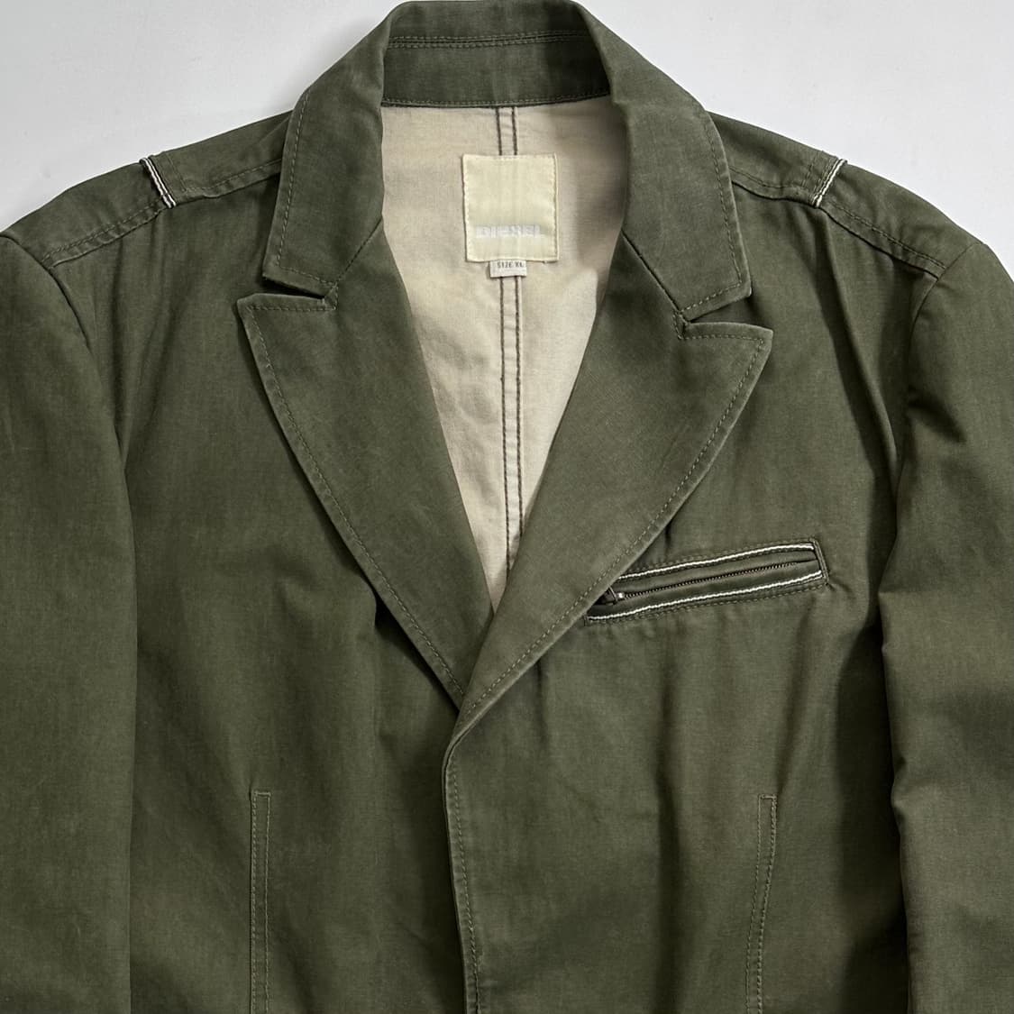 디젤 코튼 카키 블레이저 자켓 상품이미지2