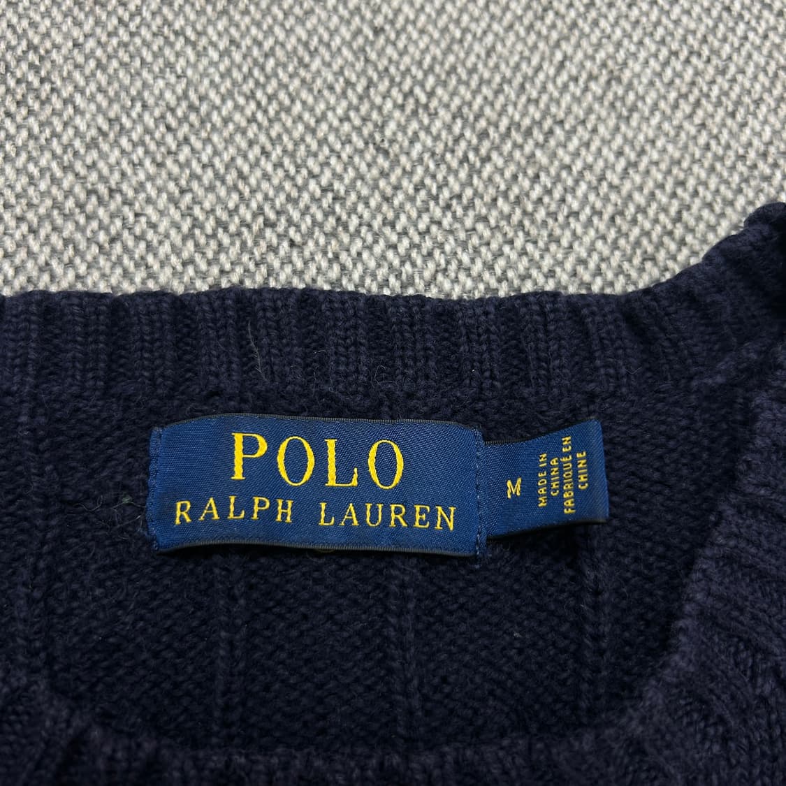 폴로 네이비 블루포니 케이블니트(M) 상품이미지2