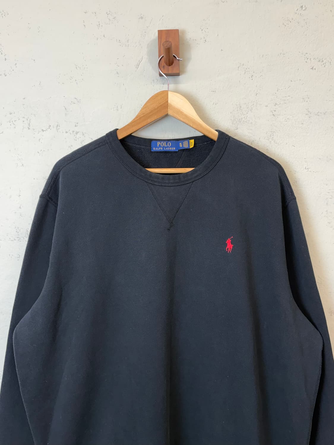 폴로랄프로렌 큐알라벨 포니로고 맨투맨 블랙 상품이미지5