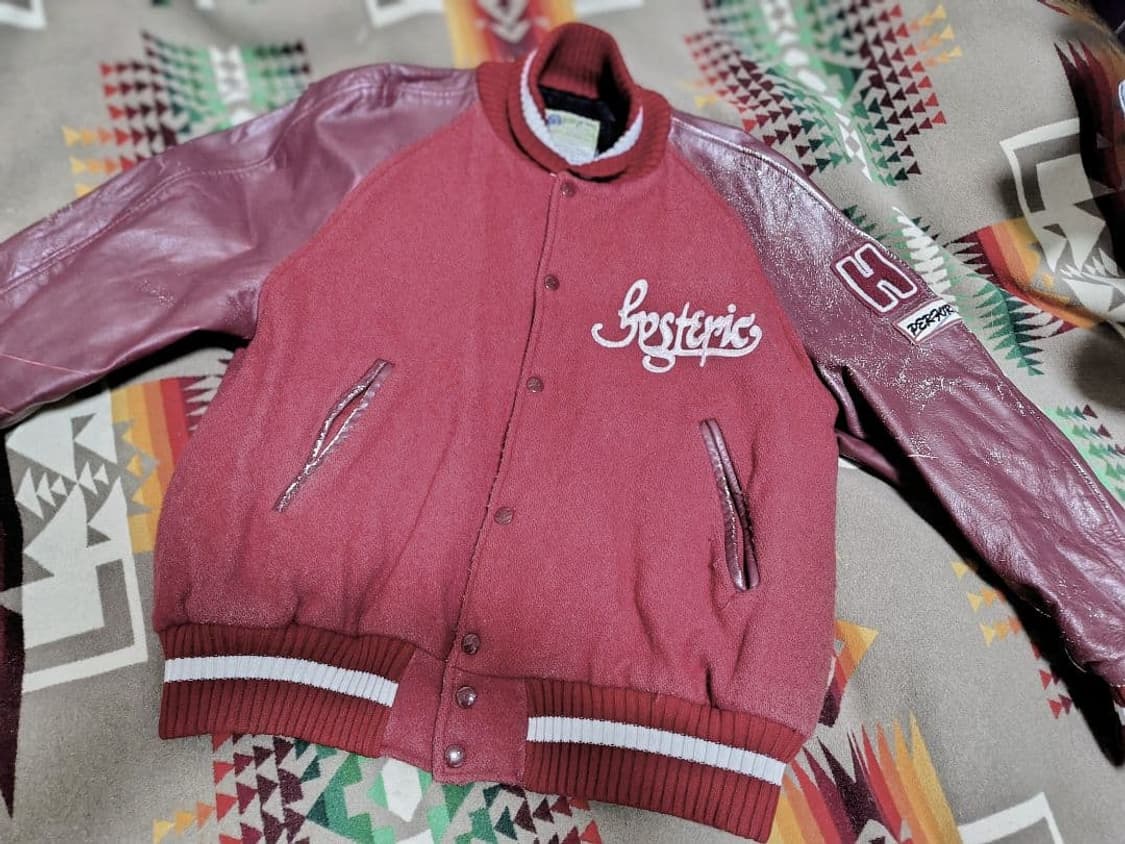 히스테릭 글래머 X 휴잇 빈티지 레더 바시티 자켓 상품이미지1