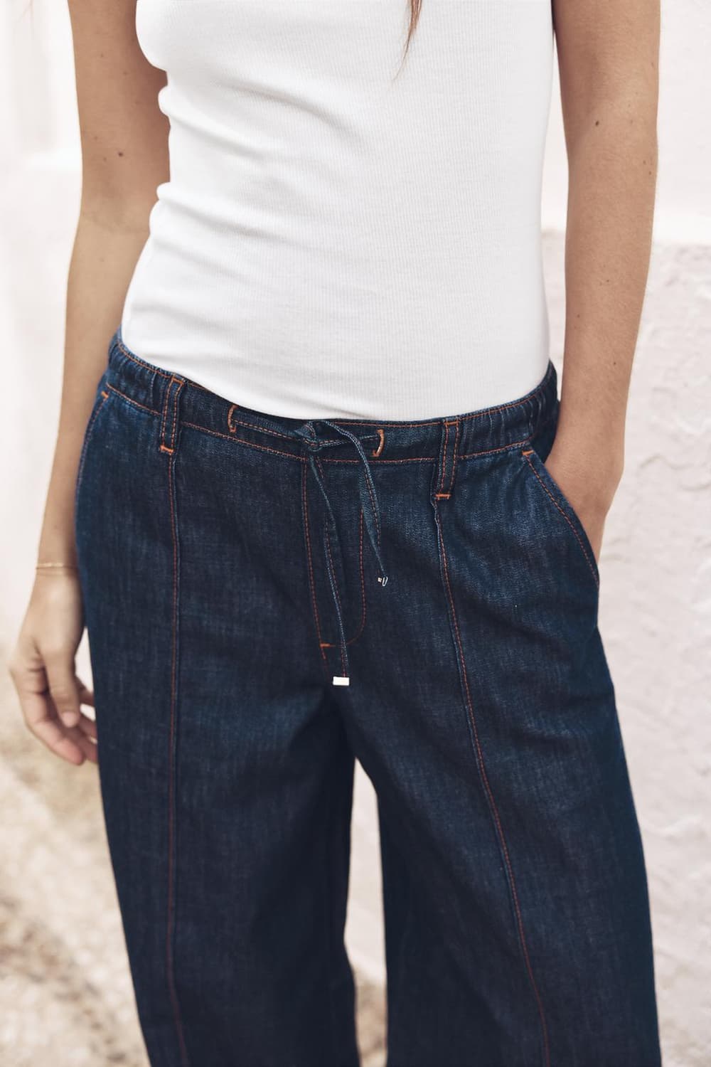 자라 JEANS Z1975 JOGGER WIDE s 새상품 와이드 진 상품이미지1