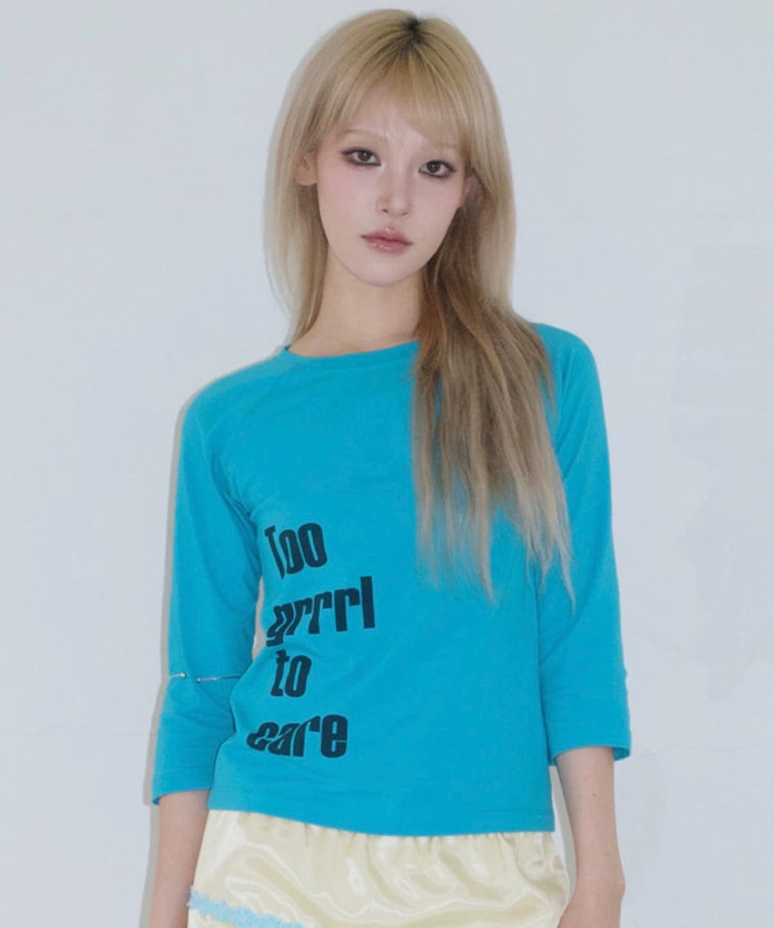 Fakiii Too Grrl To Care Long sleeve_BLUE 상품이미지1