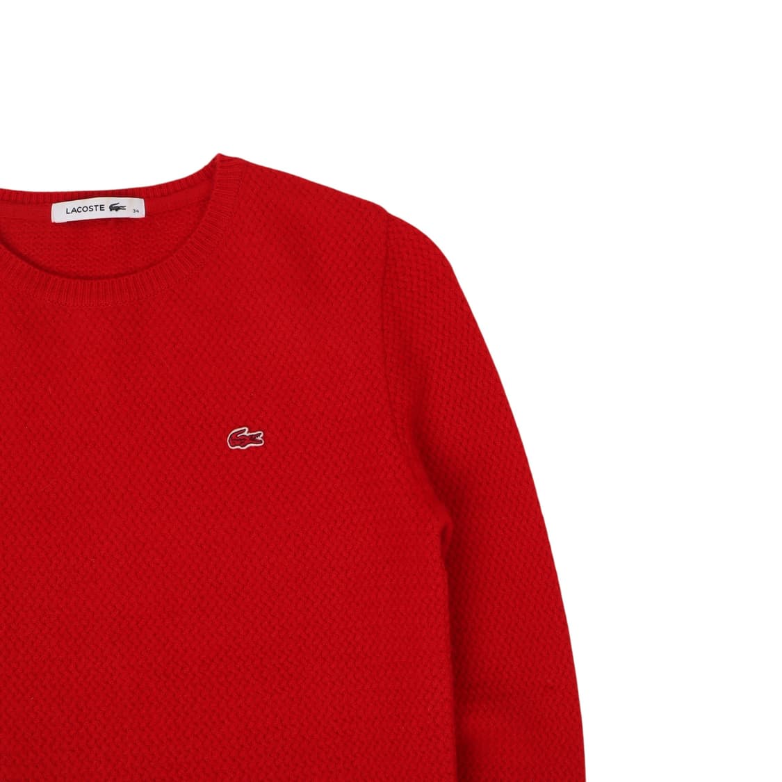 라코스테 우먼스 레드 울 니트 스웨터 상품이미지3
