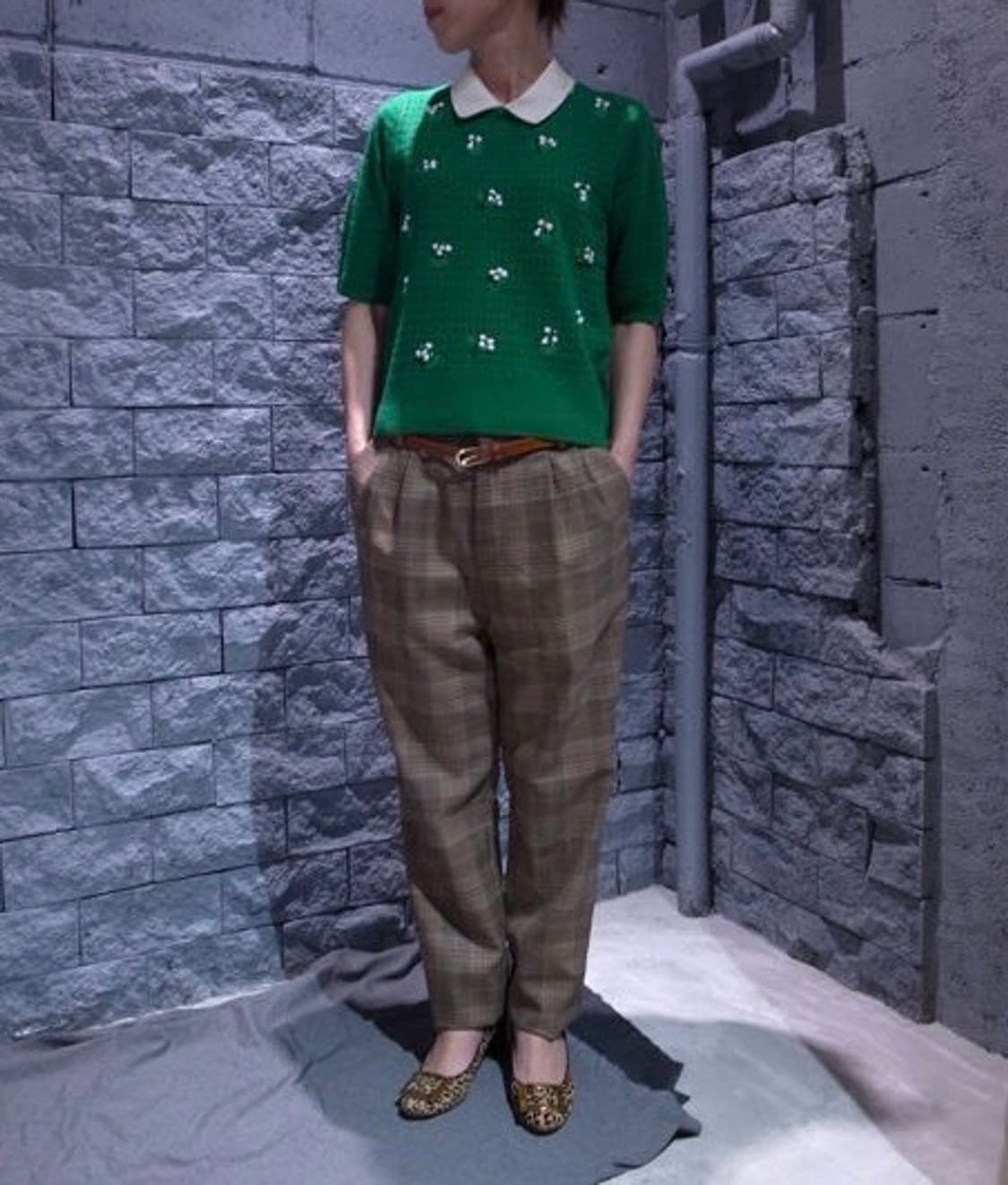 MUVEIL 뮤베르 뮤베일 은방울꽃 반팔 니트 블라우스 상품이미지10