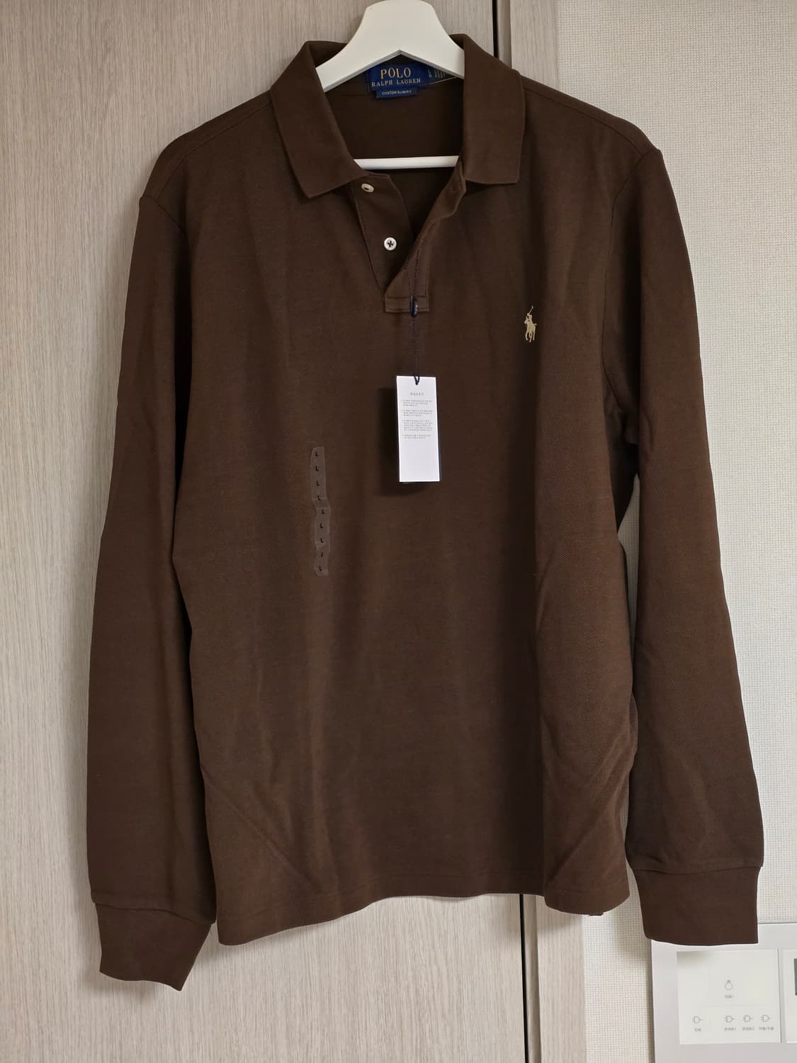 폴로 카라티 긴팔 브라운 커스텀 L 새제품 상품이미지1