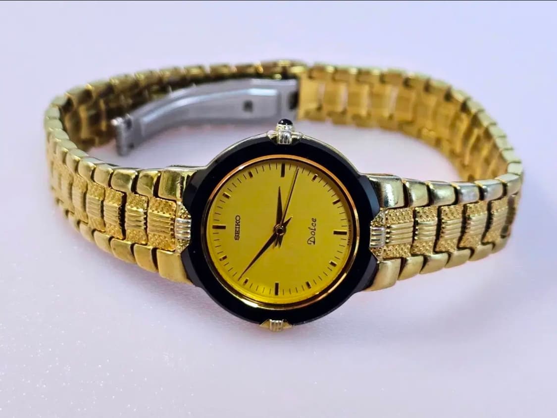 세이코 돌체(Seiko Dolce) 고급 금장 세라믹 드레스 워치 상품이미지2