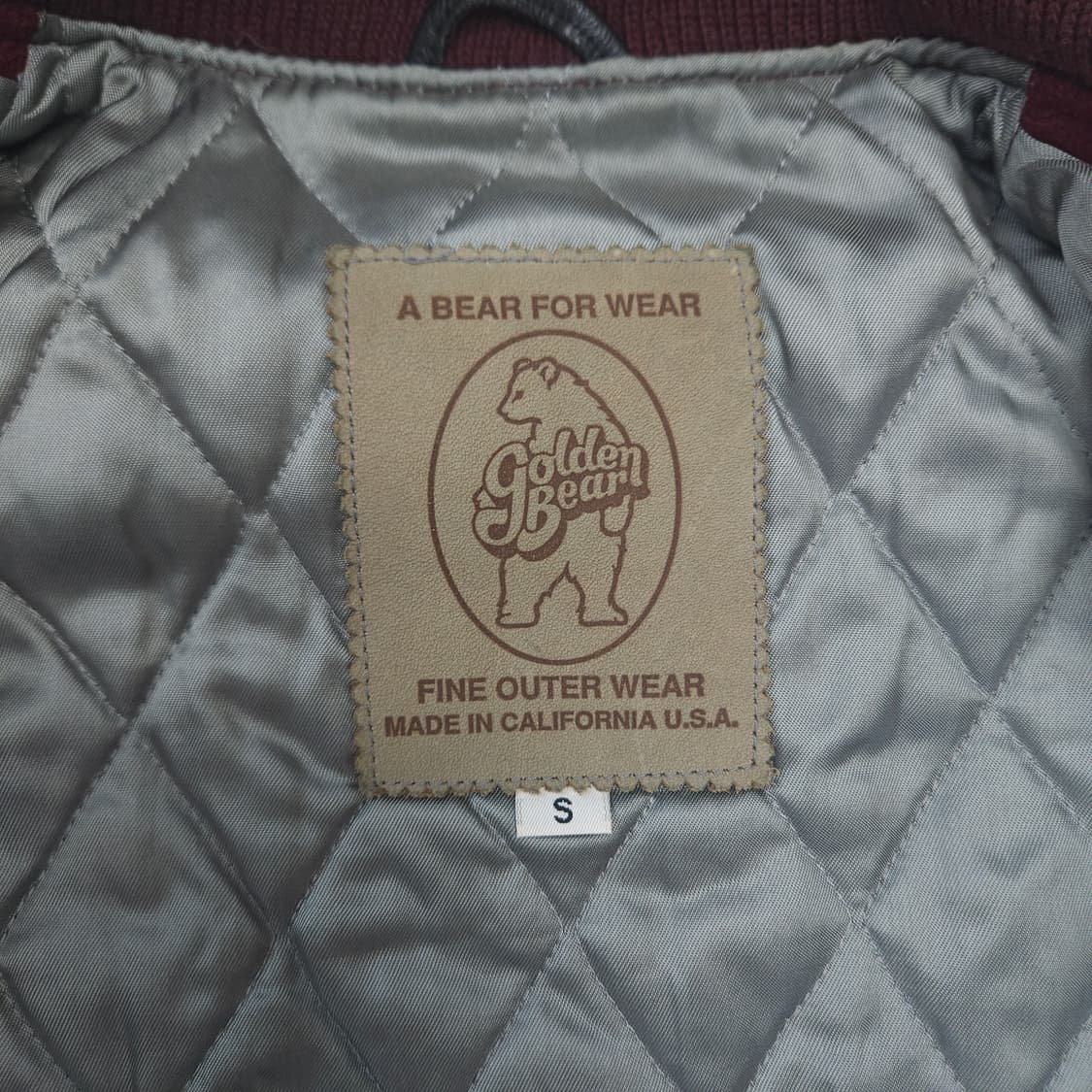 (무료배송) 96년제 골든베어 빈티지 바시티 자켓 / 블랙+버건디 / s 상품이미지4