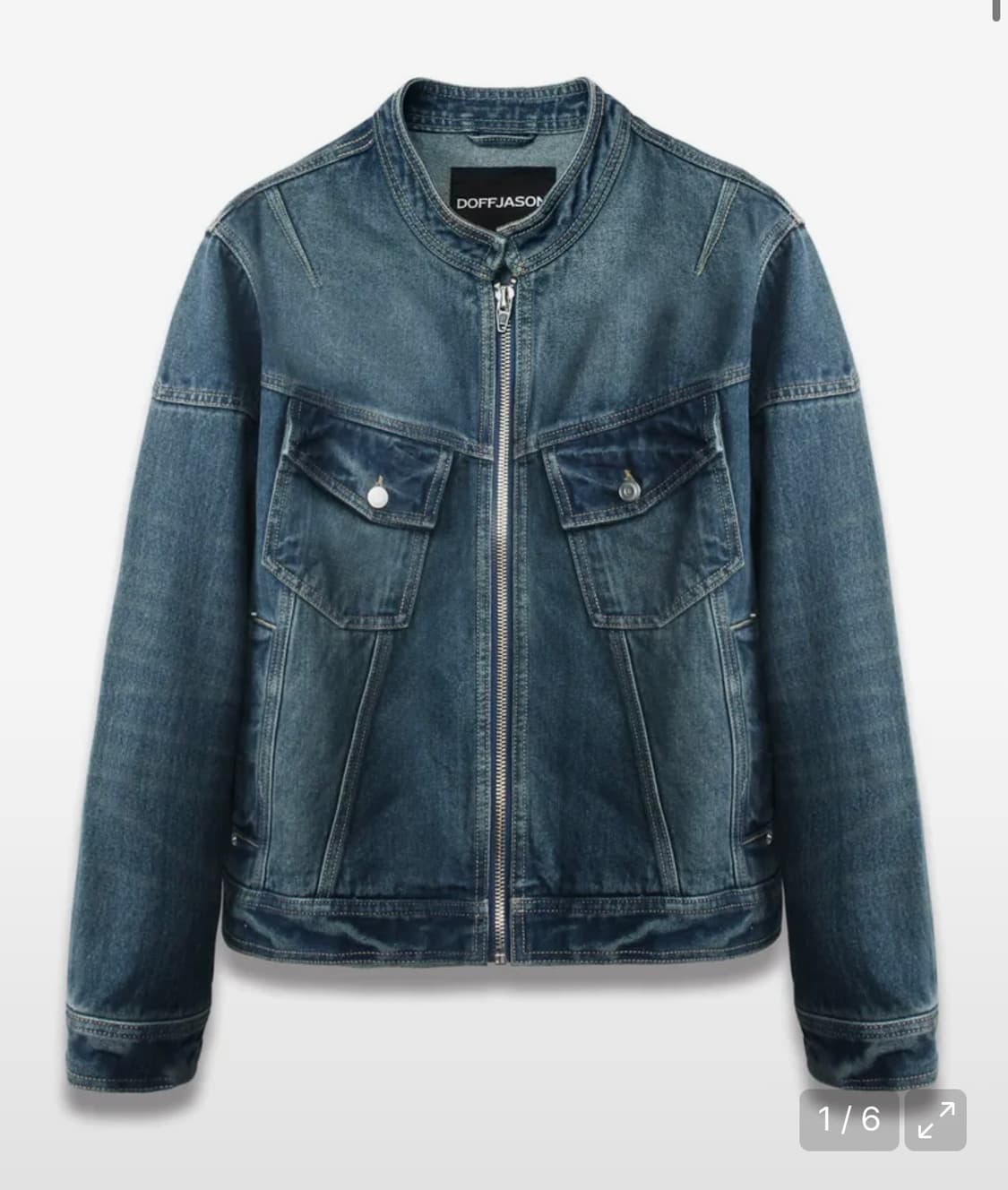 도프제이슨 워시드 데님 바이커 자켓 L 상품이미지1