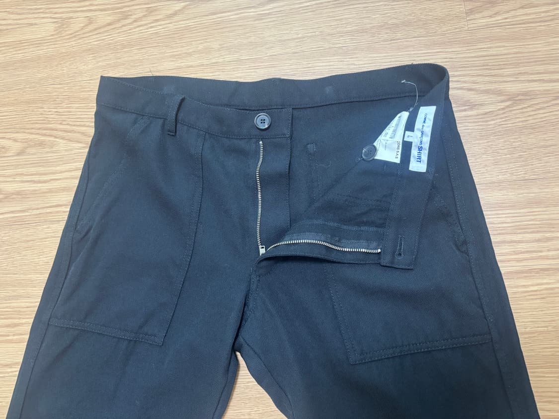 꼼데가르송 셔츠 블랙 울 베이커 팬츠 L 상품이미지6