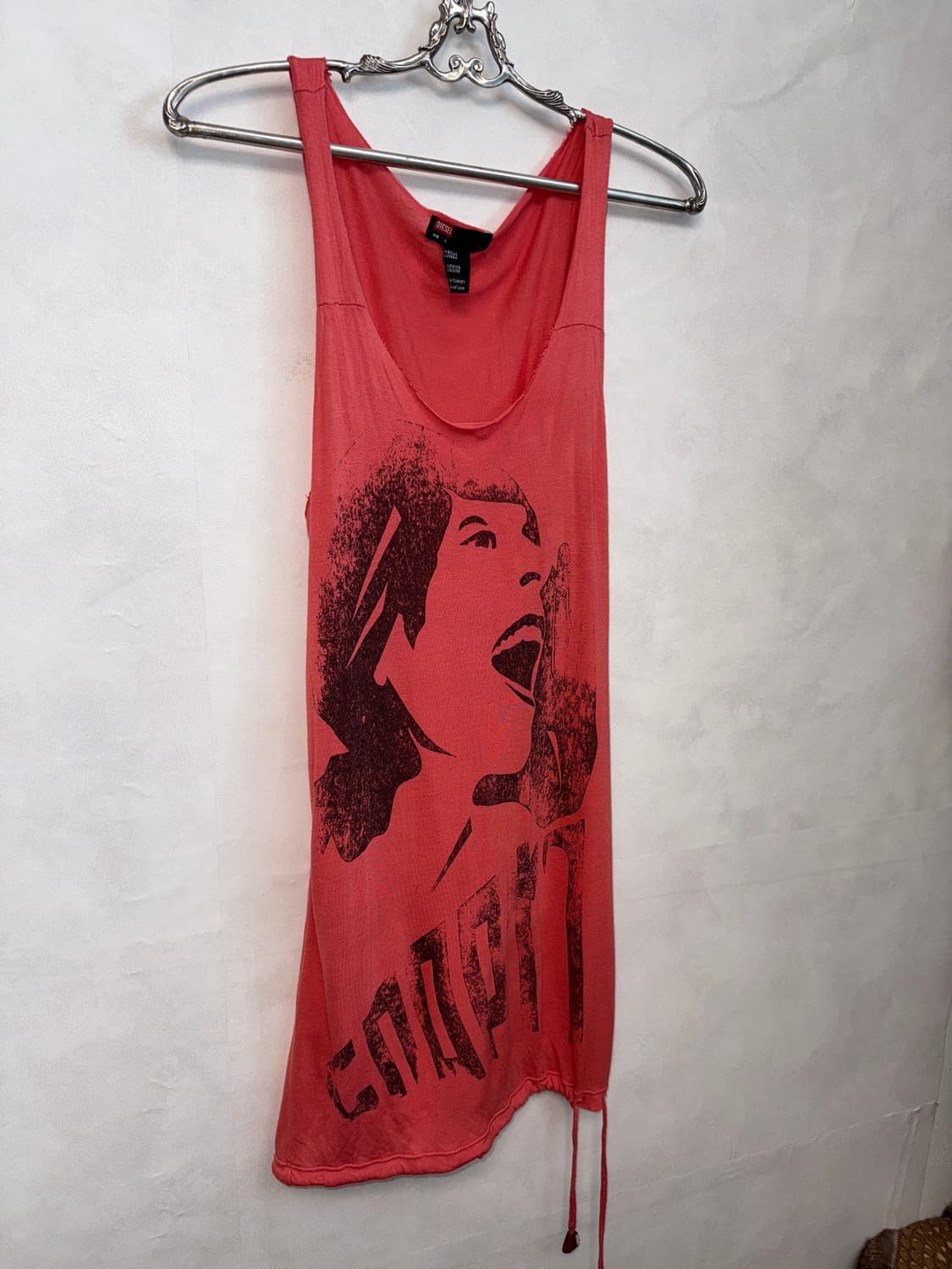 DIESEL coral pink Y2K printed ops 상품이미지3