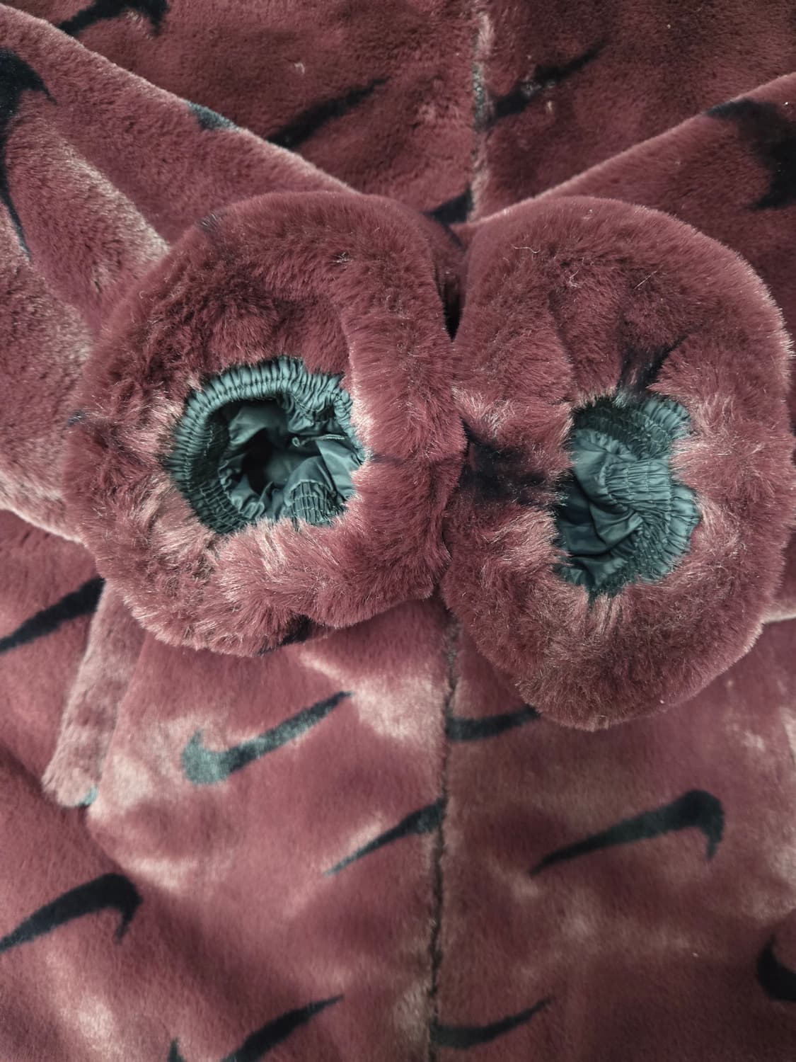 나이키 NSW 플러시 프린티드 포우 퍼 자켓 버건디 크러쉬 상품이미지5