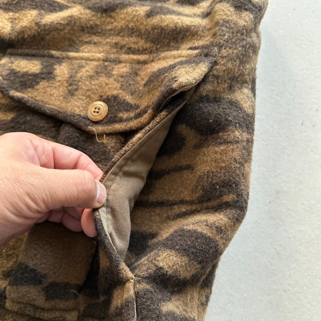 00s 콜롬비아 빈티지 타이거카모 울 베스트 XL 상품이미지8