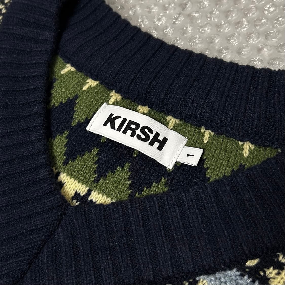 키르시 체리 노르딕 니트 베스트 니트 조끼 네이비 상품이미지4