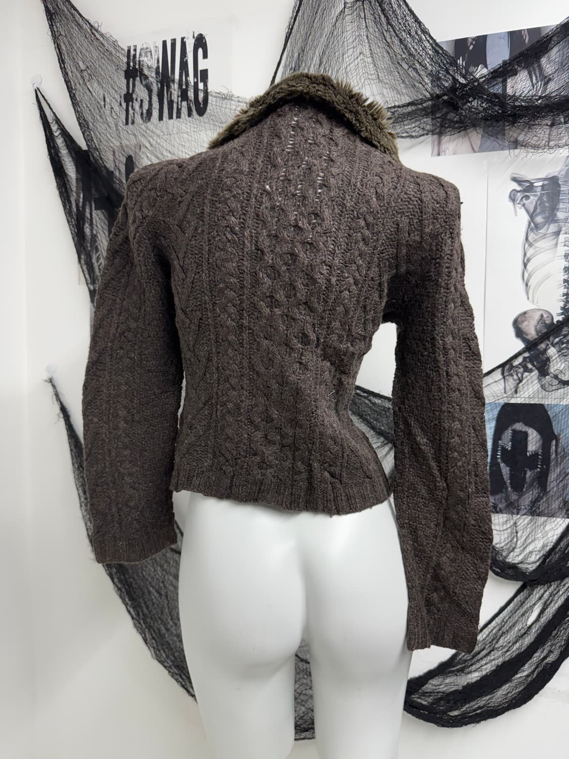 Fur detailed knit zip up 상품이미지3