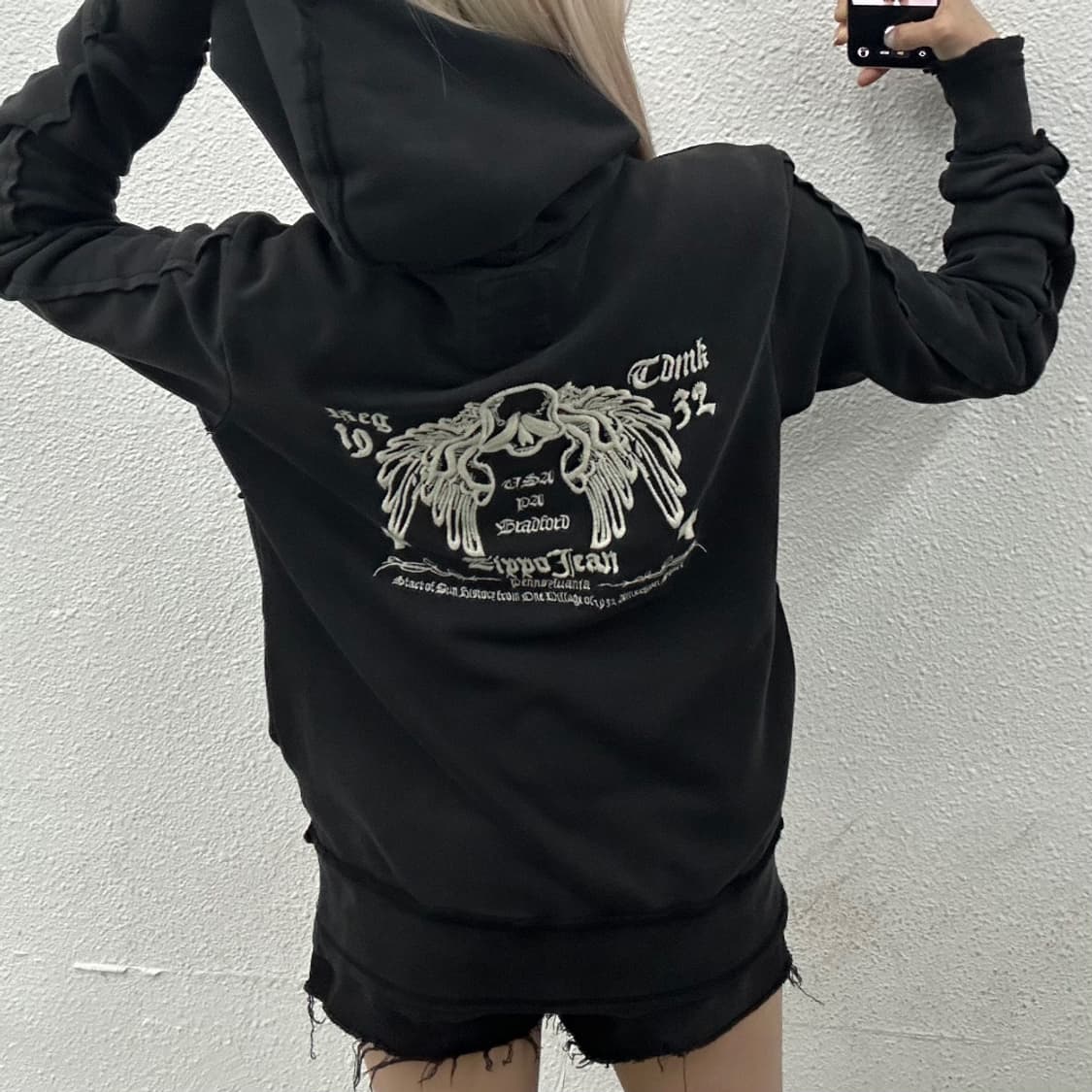 지포 빈티지 차콜 후드집업 M 상품이미지2