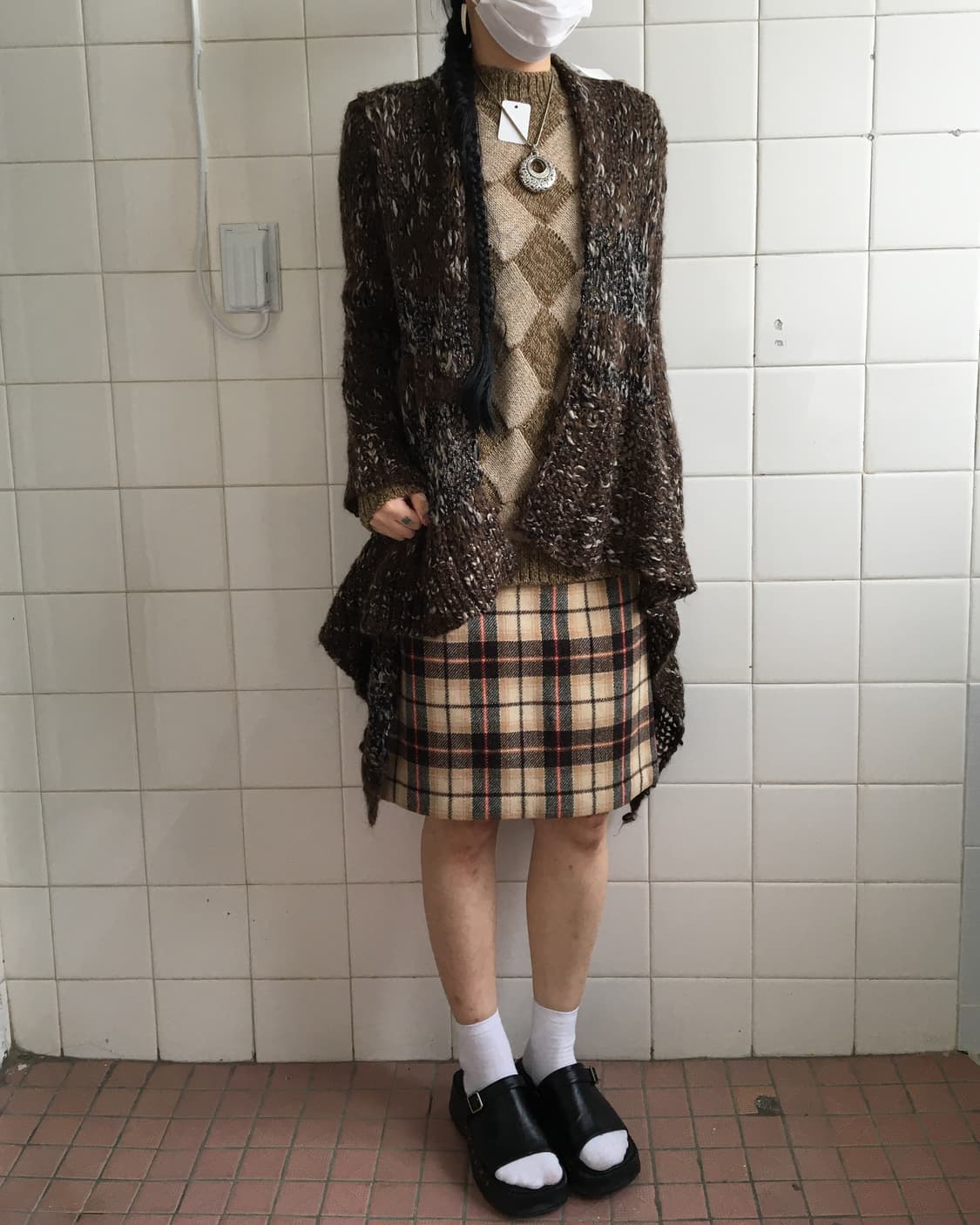 Drape unbalanced open knit cardigan 상품이미지6