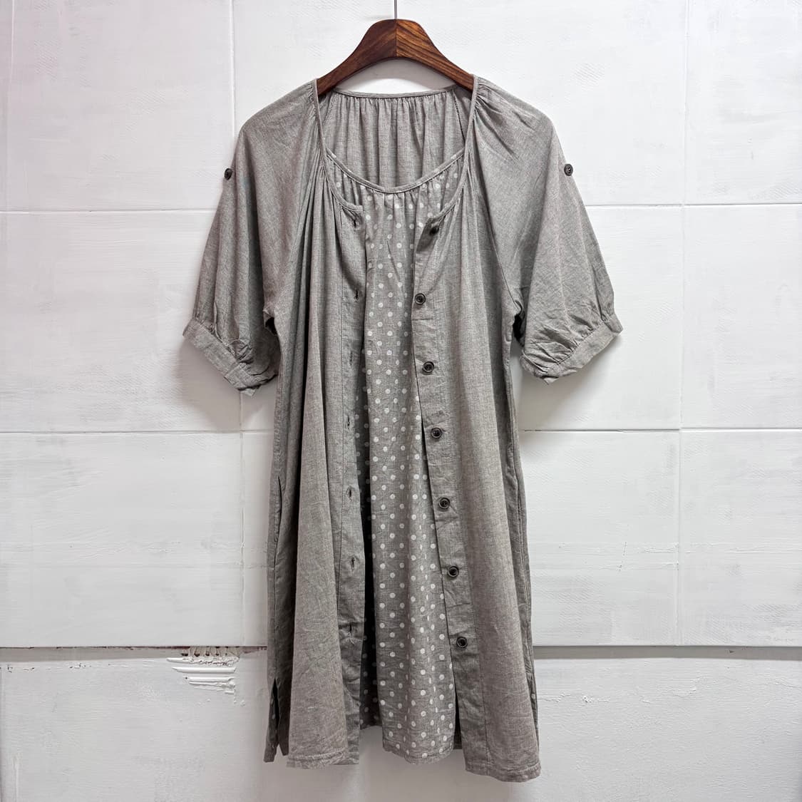 COKETT 도트 모리 하구미 레이어드 반팔 원피스 JPN 상품이미지1