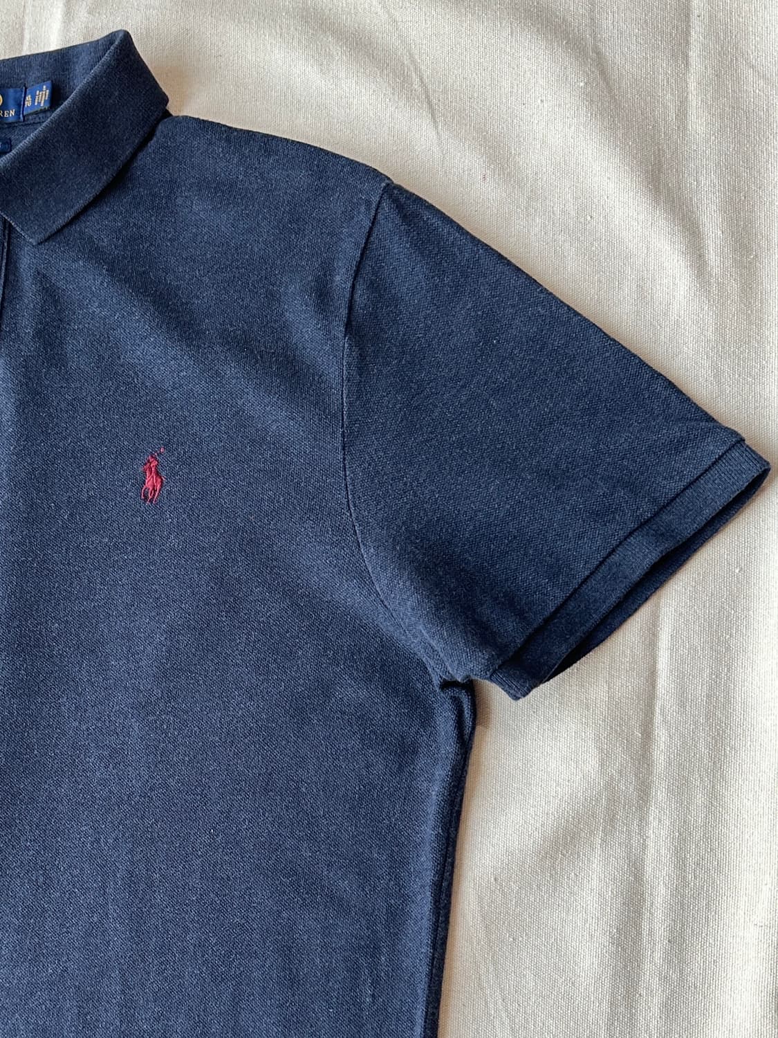 폴로 랄프로렌 미드나잇 블루 반팔 카라티 커스텀슬림핏 XL 상품이미지6