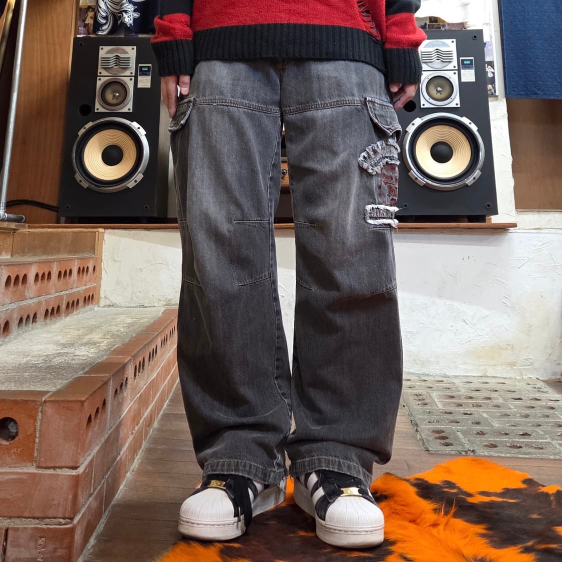 피코 빈티지 카고 그레이 데님 팬츠 상품이미지2